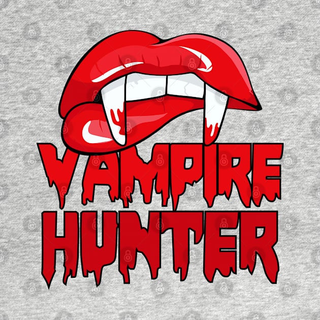 Vampire Hunter funny Halloween Kiss tee by cecatto1994